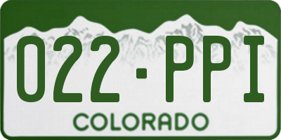 CO license plate 022PPI