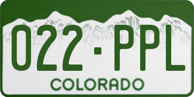 CO license plate 022PPL