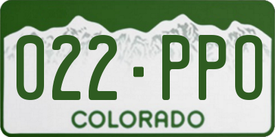 CO license plate 022PPO