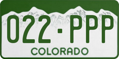 CO license plate 022PPP