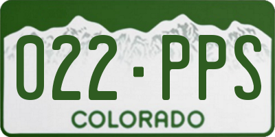 CO license plate 022PPS