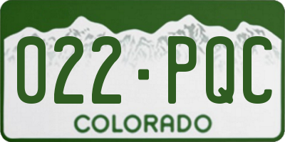 CO license plate 022PQC