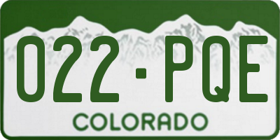 CO license plate 022PQE