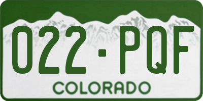 CO license plate 022PQF