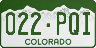 CO license plate 022PQI