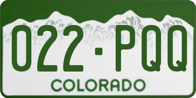 CO license plate 022PQQ