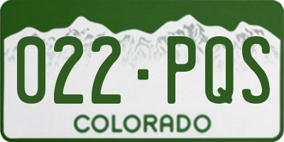 CO license plate 022PQS