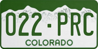 CO license plate 022PRC