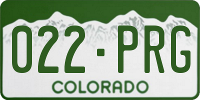 CO license plate 022PRG