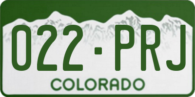 CO license plate 022PRJ
