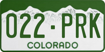 CO license plate 022PRK