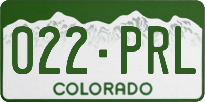 CO license plate 022PRL