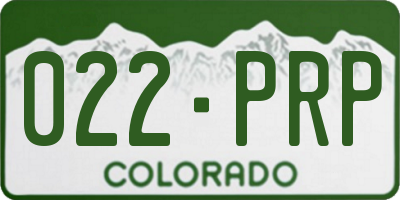CO license plate 022PRP