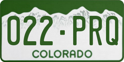 CO license plate 022PRQ