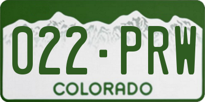 CO license plate 022PRW