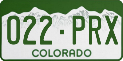 CO license plate 022PRX
