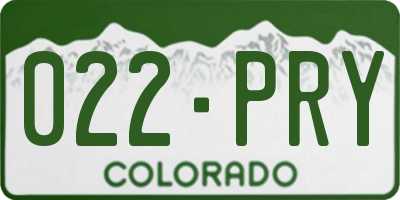 CO license plate 022PRY