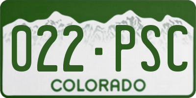 CO license plate 022PSC