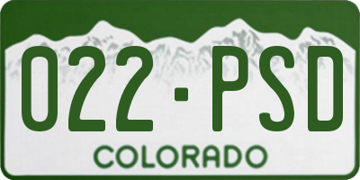 CO license plate 022PSD