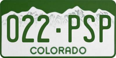 CO license plate 022PSP