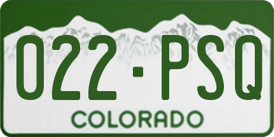 CO license plate 022PSQ