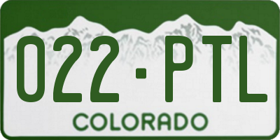 CO license plate 022PTL