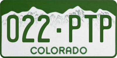 CO license plate 022PTP