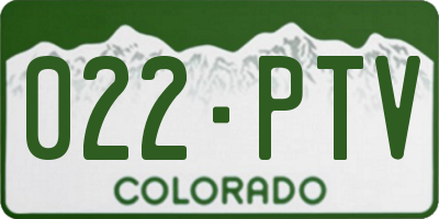 CO license plate 022PTV