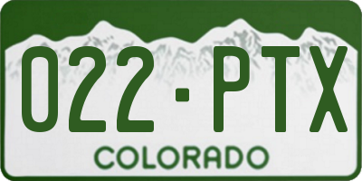 CO license plate 022PTX