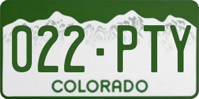 CO license plate 022PTY