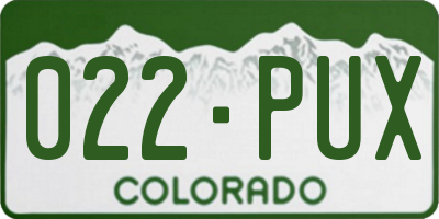 CO license plate 022PUX