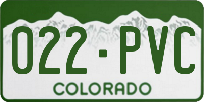 CO license plate 022PVC