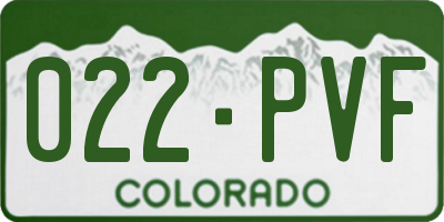 CO license plate 022PVF