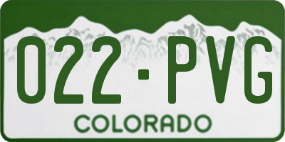 CO license plate 022PVG