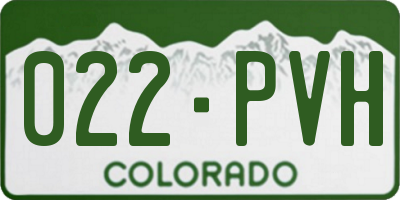CO license plate 022PVH