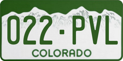 CO license plate 022PVL