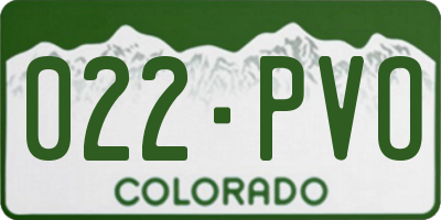 CO license plate 022PVO