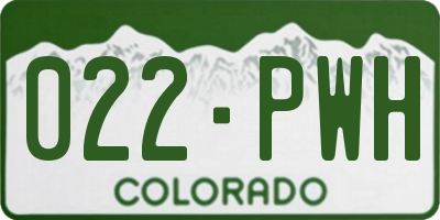 CO license plate 022PWH