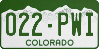 CO license plate 022PWI