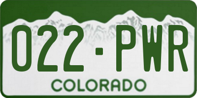 CO license plate 022PWR