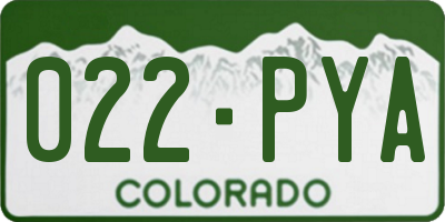 CO license plate 022PYA