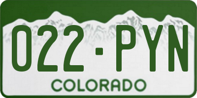 CO license plate 022PYN