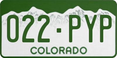 CO license plate 022PYP