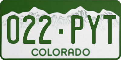 CO license plate 022PYT