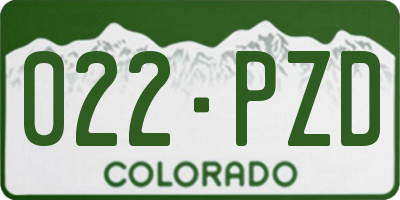 CO license plate 022PZD