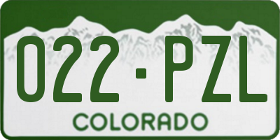 CO license plate 022PZL