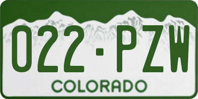 CO license plate 022PZW