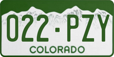 CO license plate 022PZY