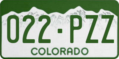CO license plate 022PZZ