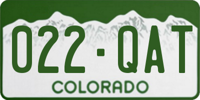 CO license plate 022QAT